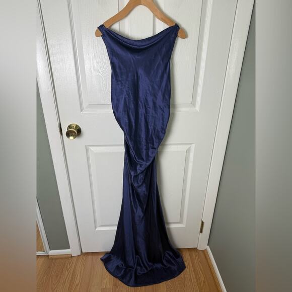 Reformation Casette Silk Dress in Blue Iris 12 - Picture 2 of 9